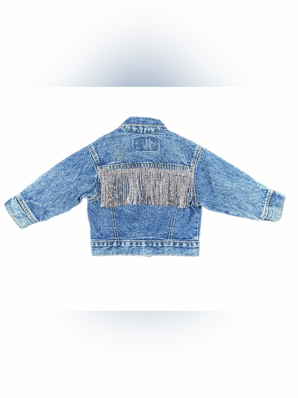 DANIEL DIAMOND Vintage Rhinestone Fringe Custom Denim Jacket - 4T-5T